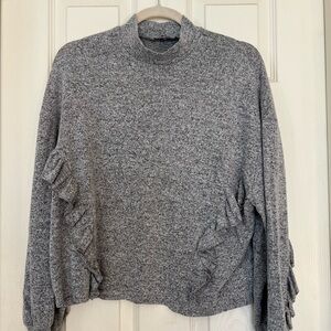 Gray Ruffle Sweater
